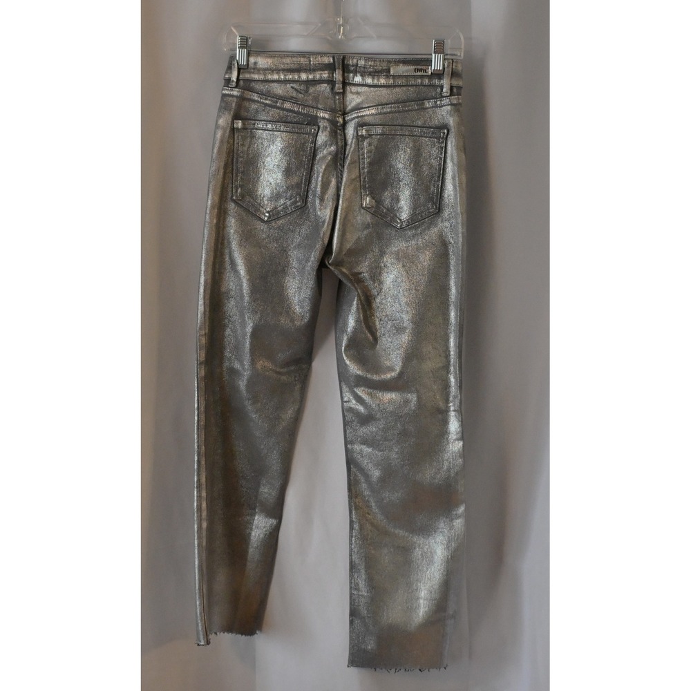 Own. Metallic Silver Straight Leg Jeans Womens 27 - Picture 7 of 10